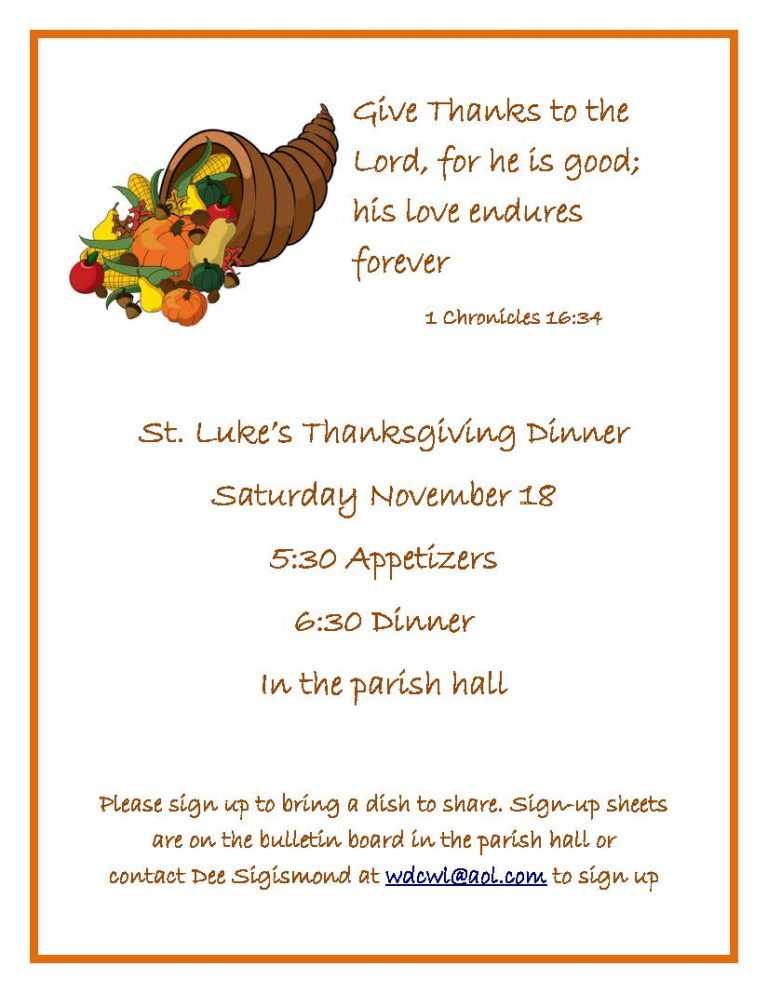 2017 Thanksgiving Dinner – St. Luke's Episcopal Church